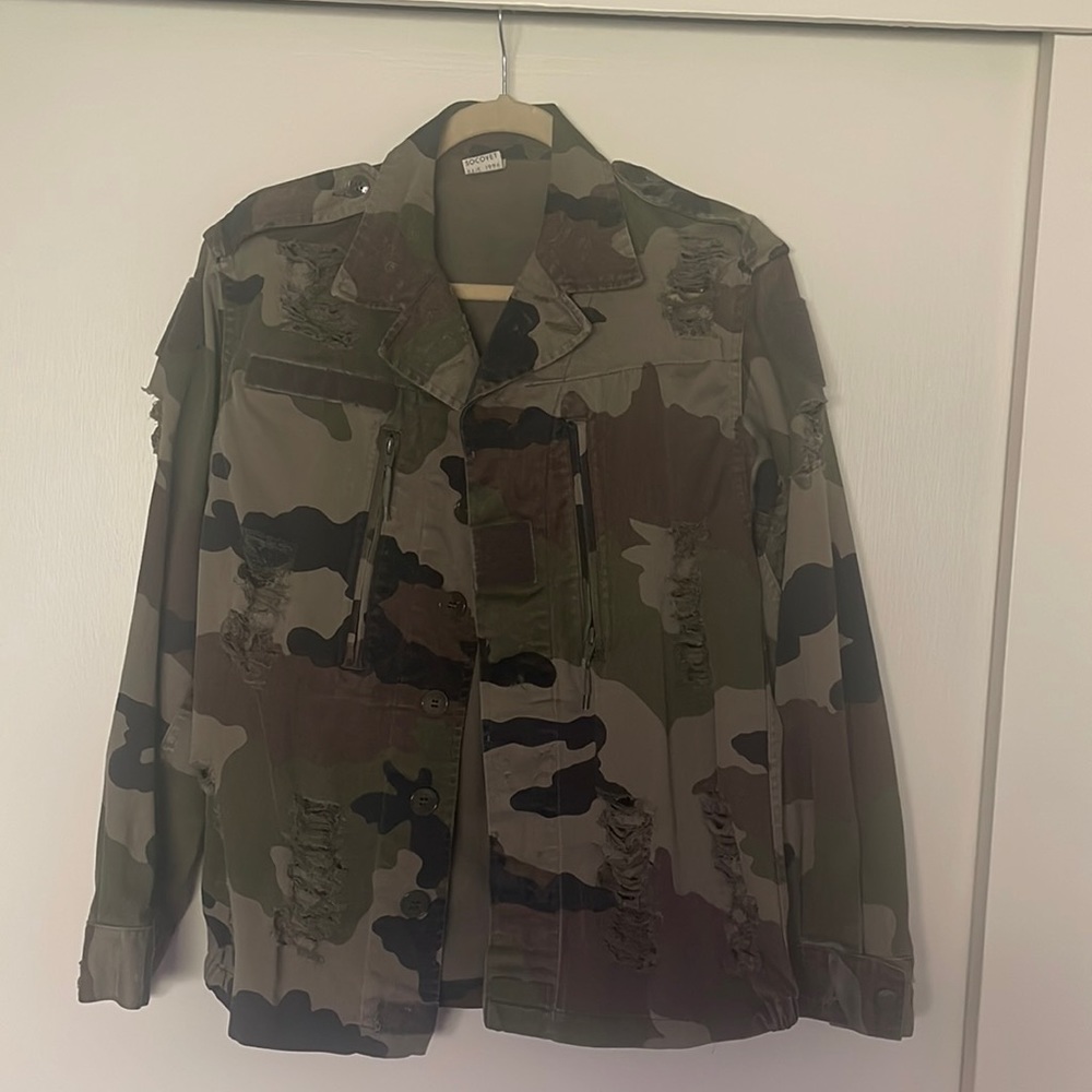 Camo distressed jacket